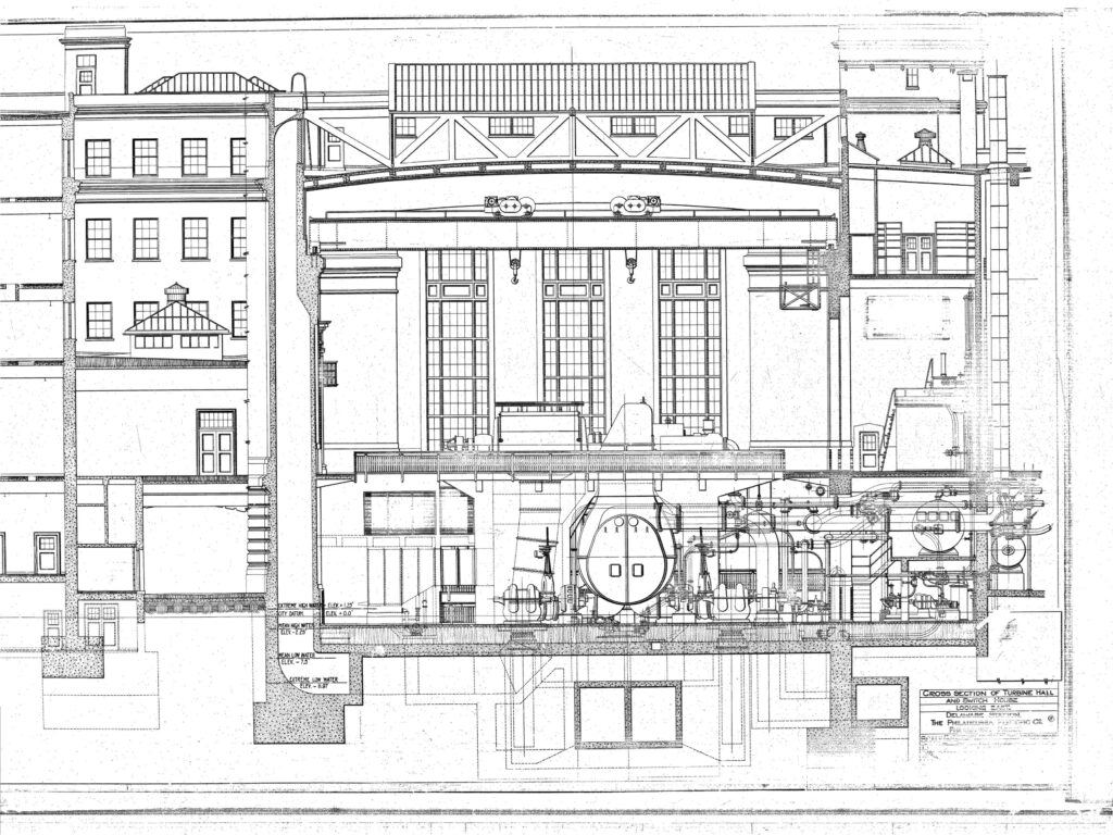 Original Architectural Sketch of The Battery in Philadelphia