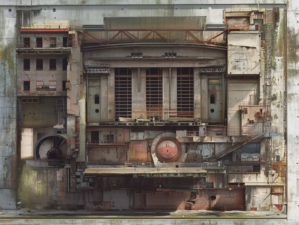 Ai Treatment of Architectural Drawing of The Battery in Philadelphia