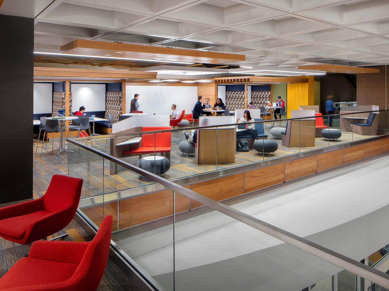 A student space with flexible seating