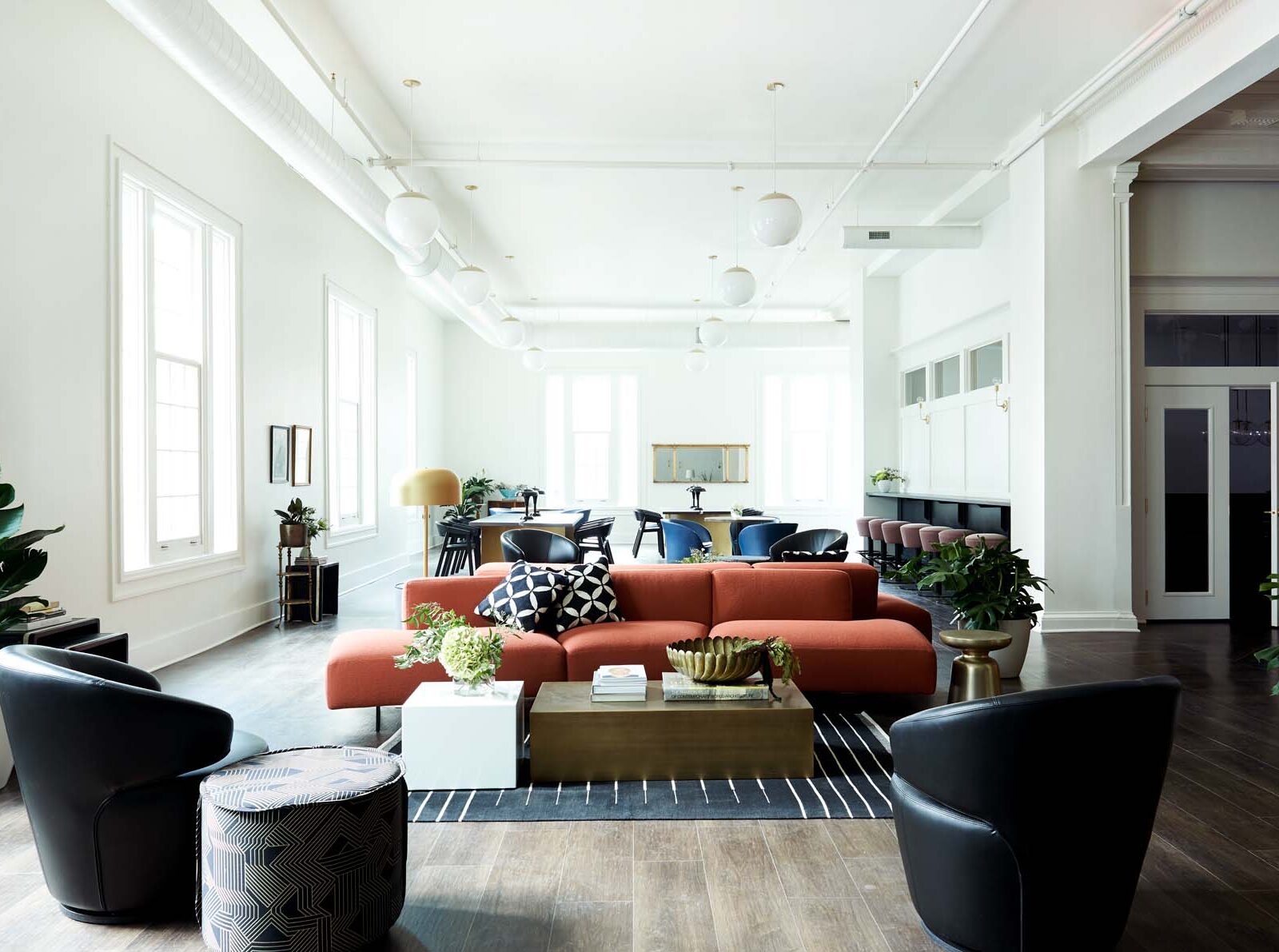 sitting area with layered seating options